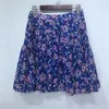 Saias de algodão mini saia feminina floral impresso a-line zíper 2024 primavera verão feminino curto jupe