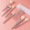 19pcs/set High quality full functional Makeup brushes Set Powder Blusher Highlight Eyeshadow eyebrow Make up brushes silver coat 240311