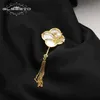 Pins Broschen GLSEEVO Hübsche orchidBlossom Blumen Broschen Für Frauen Vintage Süßwasser Perle Brosche Bouquet Für Hochzeit Party L240323