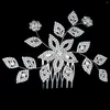 Hair Clips Stars And Butterfly Full Crystal Hairbrush Bridal Hairpin Women Tuck Comb CZ Combs For Prom/Wedding/Birthday Party