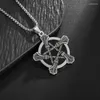 Pendant Necklaces Stainless Steel Broom Five-Pointed Star Necklace Retro Fashion Men's And Women's Jewelry Gifts