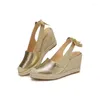 Dress Shoes Wedges Sandals For Women Closed Toe Bandage Espadrille Stylish