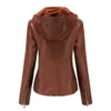 Fashion Women Leather Hooded Jacket High Quality Soft Thin Woman for Sale