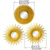 Miroirs Miroirs dorés pour décoration murale, lot de 3 ornements suspendus, fournitures d'artisanat d'art pour la maison, chambre à coucher, salle de bain, petit miroir mural rond