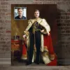 Calligraphie Portrait personnalisé pour lui toile peinture affiches Regal King militaire Royal homme général petit ami père cadeau Unique maison Art déco