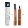 tattoo Eyebrow 3D liquid Ink Pen waterproof 4 fork pencil brow Eyes Makeup Female Cosmetics 5 Natural Color Available TSLM1 B3Cc#