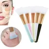 Silice Máscara Facial Escova Face Skin Care Tool Soft-headed DIY Mud Film Ajustando Escova Inclinada Cauda Aplicar Ferramentas de Beleza Facial E6CR #