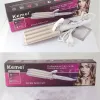 Irons Kemei Professional Curling Iron Ceramic Triple Barrel Hair style Hair Waver Styling Tools 110220V Hair Curler Electric Curling