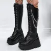 Boots Brand Dropship Plus Size 43 Black Gothic Vampire Halloween Cosplay Punk Buckle Street Platform Platform Wed Telle High Women Shoots Women