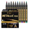 10PCS Medium Tip Metallic Marker Pens Set for Black Paper Rock Painting Scrapbooking Crafts Card Making Ceramics DIY Po 240320