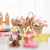 Decorative Figurines 2x Easter Decoration Artificial Animal Model Sculpture Tabletop Decor Statues For Office Garden Home Yard