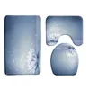 Bath Mats Landscape Mat Set Nature Scenery Forest Trees White Lotus Flower Low Pile Flannel Rug Toilet Cover U-Shaped Carpet