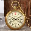 Orologi da tasca di lusso in ottone rame meccanico da tasca ciondolo antico orologio da tasca regali di alta qualità per uomo L240322