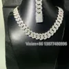 18mm Hip Hop Jewelry Iced Out Diamond Silver 925 Vvs Baguette Moissanite Miami Cuban Link Chain Men Necklaces