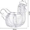 Förvaringsflaskor metalltråd äggkorgar för ägg kycklingformad hållare rustik rund samling med handtag