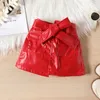 Clothing Sets Toddler Baby Girl Outfit Clothes Fall High Necked Long Sleeve Pullover Leather A Line Short Skirt Set