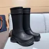 botas de alta qualidade botas de borracha solas grossas de cabeça redonda anti deslize moda e versátil altas botas de chuva de tubo