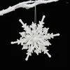 Kerstversiering Sneeuwvlok Ornamenten 3D Ijswitte Sneeuwvlokken DIY Ambachten Opknoping Hangers Kerstboom Jaar 2024