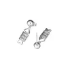 Stud Earrings Sparkling Fish Bone Earring 925 Silver Jewelry With Clear CZ