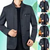 Men's Jackets Men Thickened Jacket Thick Plush Lapel With Zipper Pockets Warm Winter Coat For Father Plus Size Cardigan