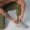 Calças de algodão dos homens ginásio correndo leggings corredores streetwear casual esporte calças masculino treinamento verde treino fitness