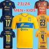 Player Fans Liga MX 2023 2024 Tigres Soccer Jerseys GIGNAC AQUINO L.QUINONES N.IBANEZ THAUVIN CORDOVA LAINEZ S.Cordova UANL 23 24 football men and kids shirt 999