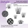 diy Eyel Extensi Kit 144Pcs Clusters L Bd and Seal Makeup Tools Individual L False Eyeles Glue Tweezers D Curl Z8cb#