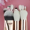 BEILI Pink 12pcs Rose Golden Natural Goat Hair Premium Foundation Eye shadow Blush Powder Highlighter Concealer Makeup Brush Set 240314