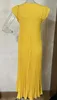 نساء جولة الرقبة بلا أكمام مصممة تصميم فستان فضفاضة مزاج تنقل أنثى الأزياء التجاعيد الفساتين السحب غير الرسمية 240321