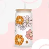 Window Stickers UV DTF Butterfly Flower Transfer Happy Juice Tryckt klistermärke för 16oz Libbey Glasses Wraps Bottles D13078