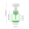 Storage Bottles 300ml Liquid Soap Dispenser Flower-shaped Plastic Transparent Empty Refillable Shower Gel Foam Foaming Pump Portable