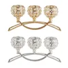 3 Arms Candelabras Crystal Candle Holders Ljusstake Ornament Table Centerpieces For Wedding Dinning Room 240314