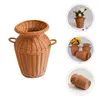 Vases Imitation Rattan Vase Flower Holder Woven Basket Storage Container Home Decor Plant Plastic