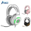 سماعة الرأس/سماعات الرأس Ajazz AX120 Gamer Gamer Gamer Geadset Loveling Headphones مع MIC 7.1 أذن صوت استريو محيط لجهاز الكمبيوتر المحمول PS4 Xbox