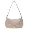 Totes Fashion Women Butterfly Chain Pu Underarm Sac Sac à bandoulière de couleur pure décontractée