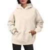 Women's Hoodies Womens Oversized Sweatshirts Pullover Artificial Short Velvet Sweaters Long Sleeve With Pockets Cropped Sweater Top