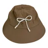 Berets Fashion Fishing Hat For Girl Long Brims Soft Foldable Baseball Sunproof PeakedHat Adjust Bucket Camping