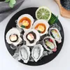 Decorative Flowers BBQ Oyster Model Creative Simulation Seafood Props Collectible Dollhouse 10pc/lot