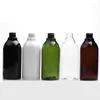収納ボトル15pcs空のペットペットボトルローションポンプ補充可能な黒い白いクリアグリーンブラウン化粧品包装シャンプー300ml