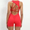 Sporty Jumpsuit Women Lycra Fitness Gym Overalls Push Up Sport Set Sportswear Yoga Clothing Workout Clothes Red Gray White 240322