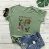 ハーブロジー植物の色付きプリントTシャツビンテージ植物マンドラゴラカミゼタ美学女性ガーデニンググラフィックティートップ240315