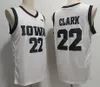 Iowa Hawkeyes 22 Caitlin Clark Men koszulka koszykówki biały żółty czarny koszulki do koszykówki college'u zszyte