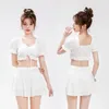 Women's Swimwear Split Bathing Suit Women 2pcs Hollowed Sexy Short Tops High-waisted Skirt Slim Seaside Holiday Beachwear Swimsuit