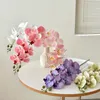 Fleurs décoratives 9 têtes Latex papillon orchidée artificielle vraie touche Phalaenopsis fausse fleur pour la décoration de mariage de jardin à la maison