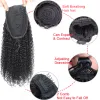 Wigs Drawstring Kinky Curly Ponytail With Brazilian Clips Human Hair Remy Indian Hair Extensions Pony Tail For Black Women