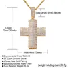 Pendant Necklaces Hip Hop Full CZ Stone Paved Bling Iced Out Big Cross Pendants For Men Rapper Jewelry Gold Silver Color Gift