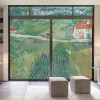 Filmer Privacy Windows Film Decorative Van Gogh Stained Glass Window Stickers Inget lim Static Cling Frosted Windows Film Home Home
