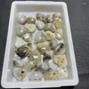 Dekorativa figurer 30st Natural Colorful Ocean Grass Agate White Carnelian Crystal Heart Stone Healing