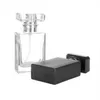 Bouteille de parfum en verre givré, flacon vide rechargeable, noir clair, 30ml, 50ml, vente en gros