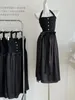 Sukienki swobodne francuska elegancja sukienka kantarska cienka moda vintage czarna impreza wieczorna bez rękawów kpop Gothic 2000s estetyczna wysoka jakość